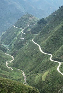 Bergstrassen im Norden Vietnams